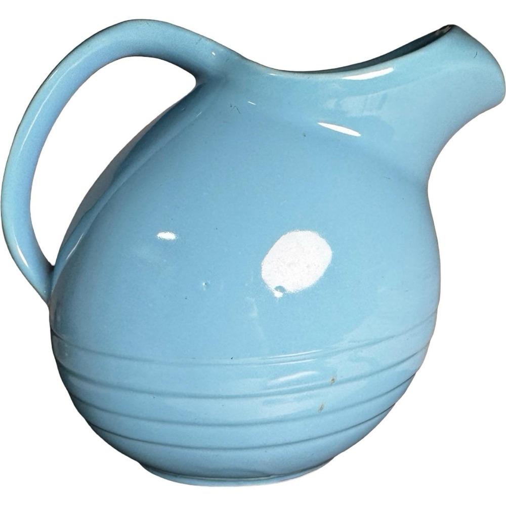 Vintage Marcrest Pottery Blue Pitcher Ewer Mid Century‎ USA Ceramic